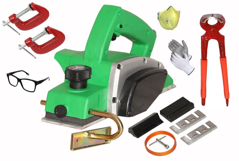 Digital Craft Digital Craft Wood Planer 1400W Machine of Carpentry HighPower MultiFunction Electric Planer Professional Woodworking Machine 82mm Electric Planer Machine2 G Clamp8Inch Pincer Plier  - Image 1
