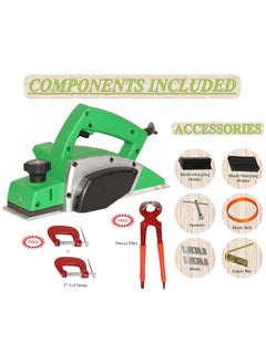 Digital Craft Digital Craft Wood Planer 1400W Machine of Carpentry HighPower MultiFunction Electric Planer Professional Woodworking Machine 82mm Electric Planer Machine2 G Clamp8Inch Pincer Plier  - Image 2