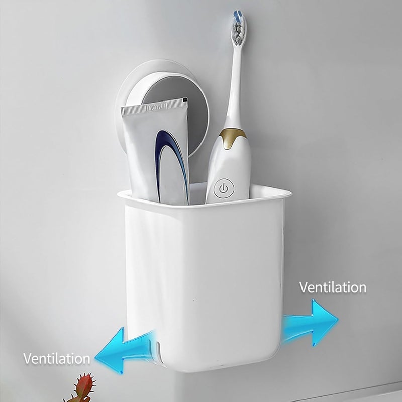 Leawall DrillFree Removable Wall Mounted Toothbrush Holder with Strong SelfAdhesive Hook Sticker Toothpaste Razor Shaver Make Up Brushes Organizer Kitchen Bathroom Wall Storage 2 Pcs - Image 3