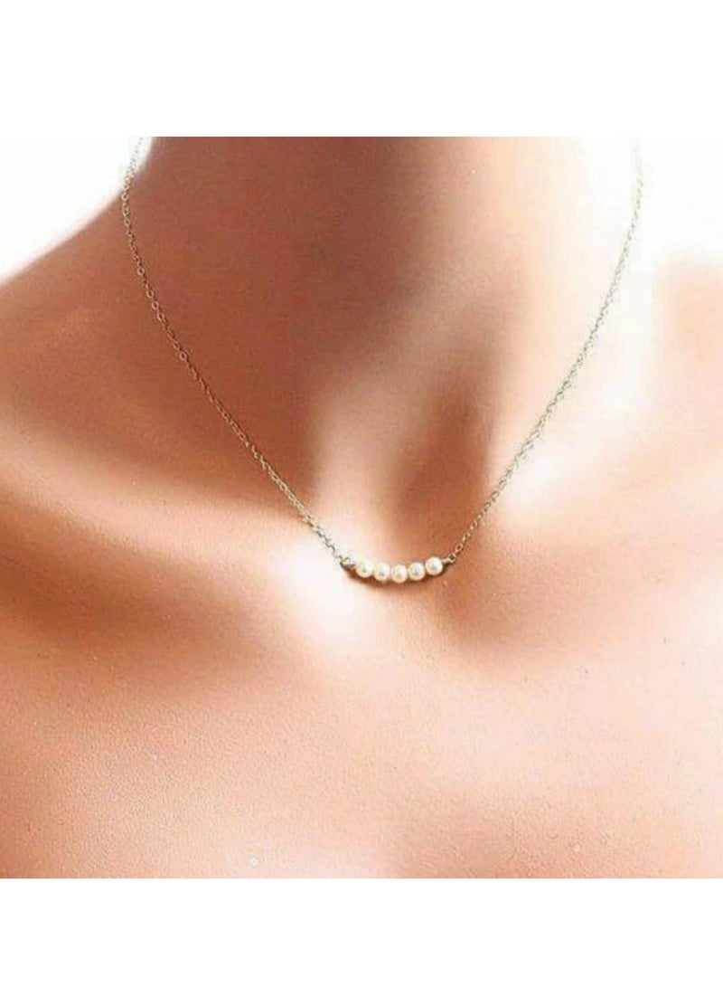 اكسوارات ار ايه سلسله نسائية أنيقة من سلسلة فضي ولؤلؤ اوف وايت - Image 1