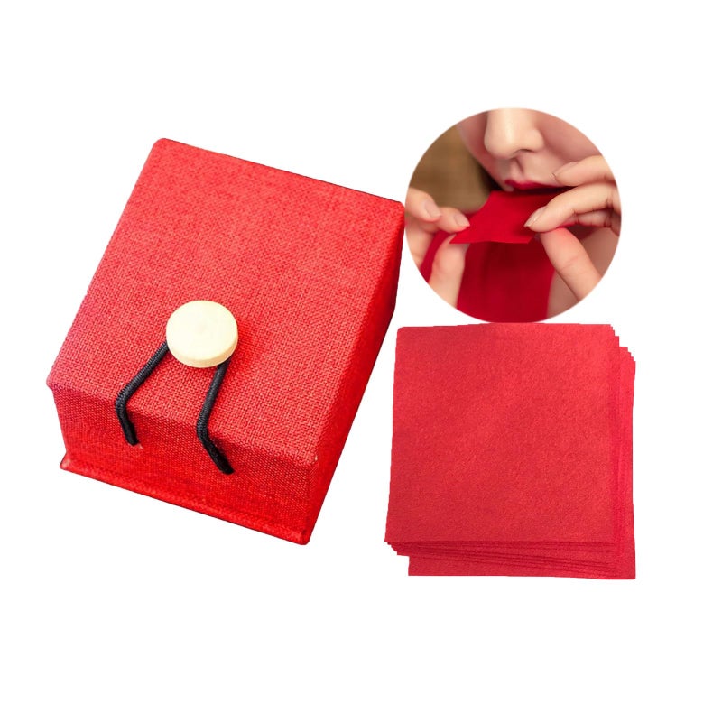 Grospe Traditional Chinese Lipstick 12 PCS Makeup Rouge Lipstick Papers Nonstick Cup Longlasting Matte with Red Storage Box Rose - Image 3