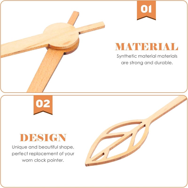 DOITOOL 4 Sets Clock Wooden Hands Black Home Decor Motorcycle Decor Wooden Clock Repair Parts Short Hands Hand Replacements Delicate Parts Sturdy Parts Wood - Image 4