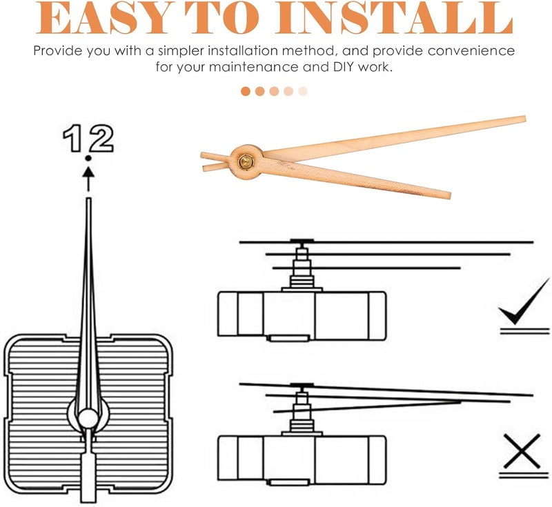 DOITOOL 4 Sets Clock Wooden Hands Black Home Decor Motorcycle Decor Wooden Clock Repair Parts Short Hands Hand Replacements Delicate Parts Sturdy Parts Wood - Image 5