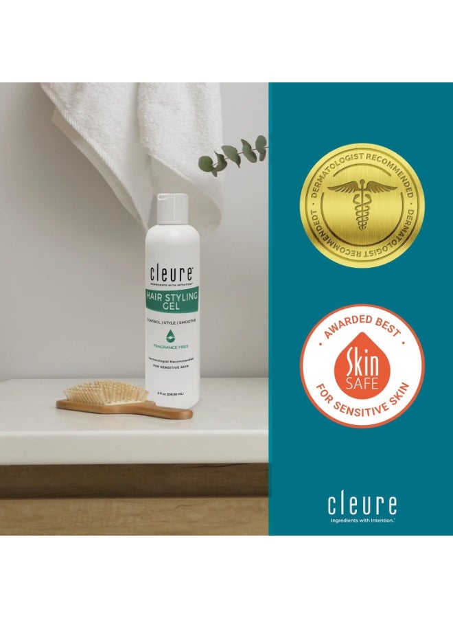 Cleure Cleure Lightweight Hair Styling Gel - Hypoallergenic, Fragrance Free for Edge Control to Tame Frizz with Medium Hold (8 fl oz, Pack of 2)  - Image 4