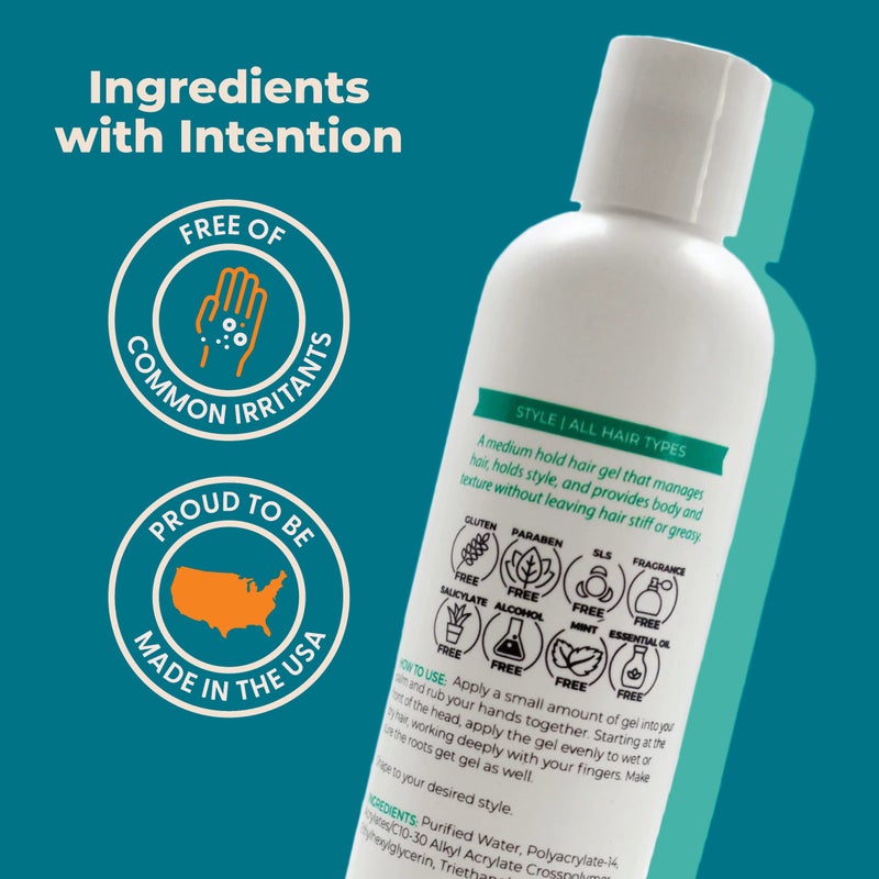 Cleure Lightweight Hair Styling Gel - Hypoallergenic, Fragrance Free for Edge Control to Tame Frizz with Medium Hold (8 fl oz, Pack of 2) - Image 3