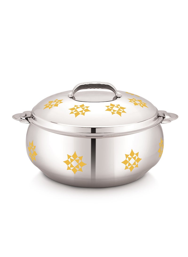 Stride Stainless Steel 2.0L, 3.0L, 4.0L Insulated Food Warmer Hotpot 3-Piece Set in Silver with Gold Pattern, Double Wall Thermal Serving Casserole Dish for Home, Parties, and Picnics - Image 2
