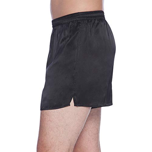 Intimo Men's Classic Silk Boxers, Black, Small - Image 3