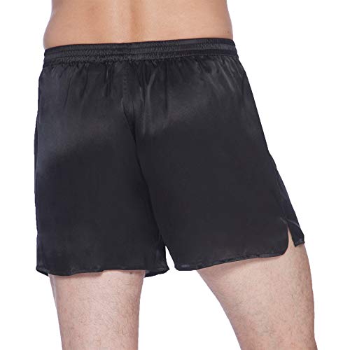 Intimo Men's Classic Silk Boxers, Black, Small - Image 2