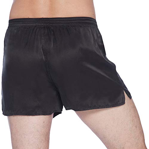 Intimo Men's Classic Silk Boxers, Black, Small - Image 5