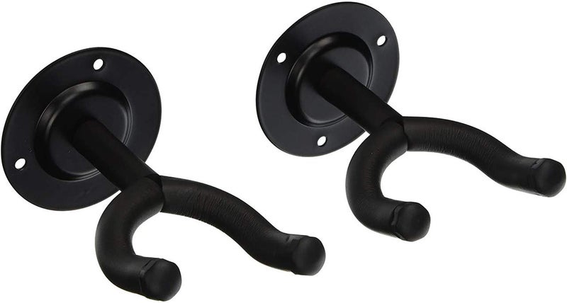 MUSTANG Alloy Steel Guitar Wall Hanger/Mount with Fittings/Accessories, Black 2 Pack - Image 4