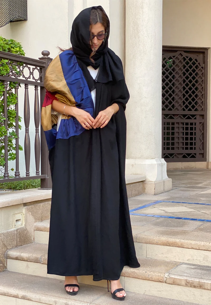 Moistreet Frill Flower Abaya