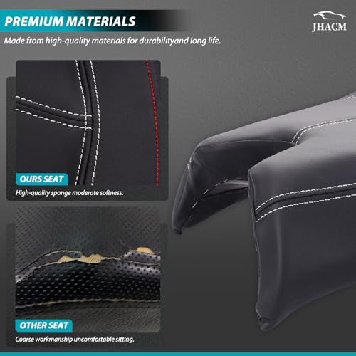 JHACM 219400795 Driver Seat w/Thick Cushion for Can Am Ryker 600 900 Sport Rally Edition 2019-2025 Ryker Seat Accessories with Flat White Stitches - Image 4