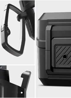 Spigen Lock Fit Samsung Galaxy Buds 3 Pro Case and Buds3 Case Cover Secure Lock Protection with Carabiner (2024) - Matte Black  - Image 3