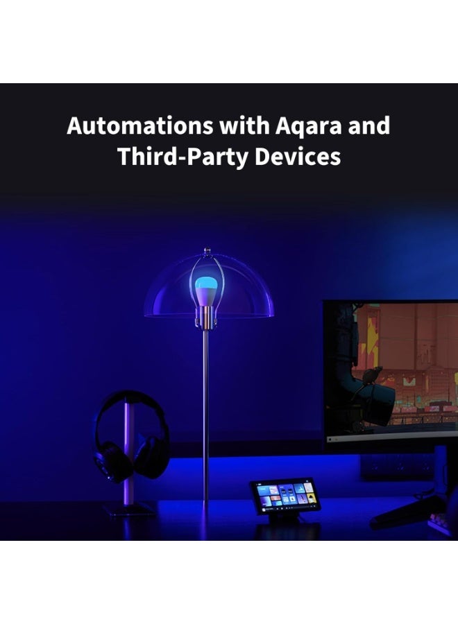 أكارا مصباح LED Aqara T2، E27، CCT، اتصال لولبي/Zigbee، أبيض قابل للتعتيم، 2700-6500 كلفن، يعادل 75 واط، متوافق مع Matter، مصباح ذكي متوافق مع HomeKit وGoogle Home - Image 5