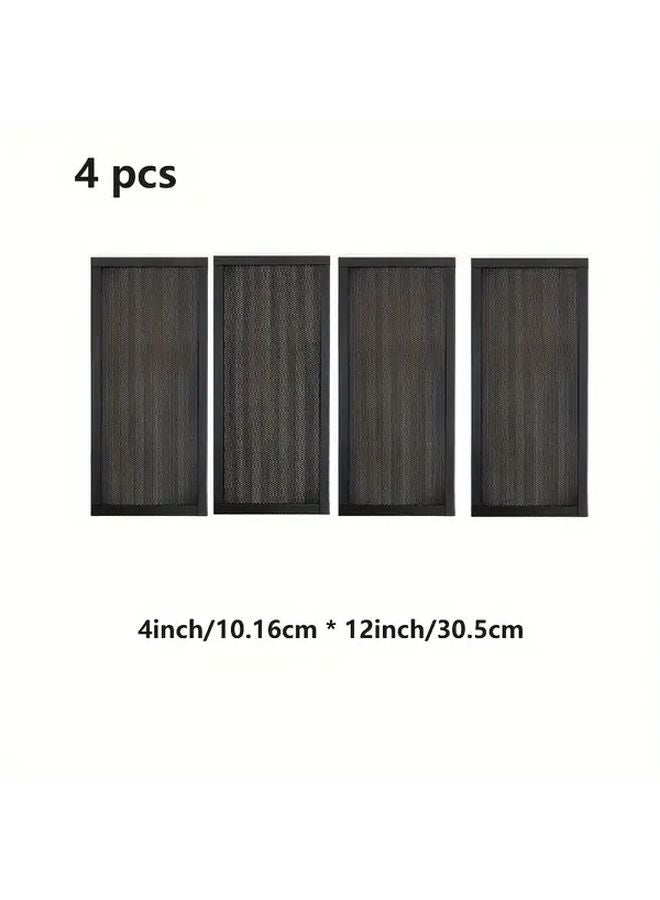 4 قطع أغطية فتحات تهوية مغناطيسية 4 × 12 بوصة مرشحات مضادة للحشرات وانسداد سهلة التنظيف - Image 1