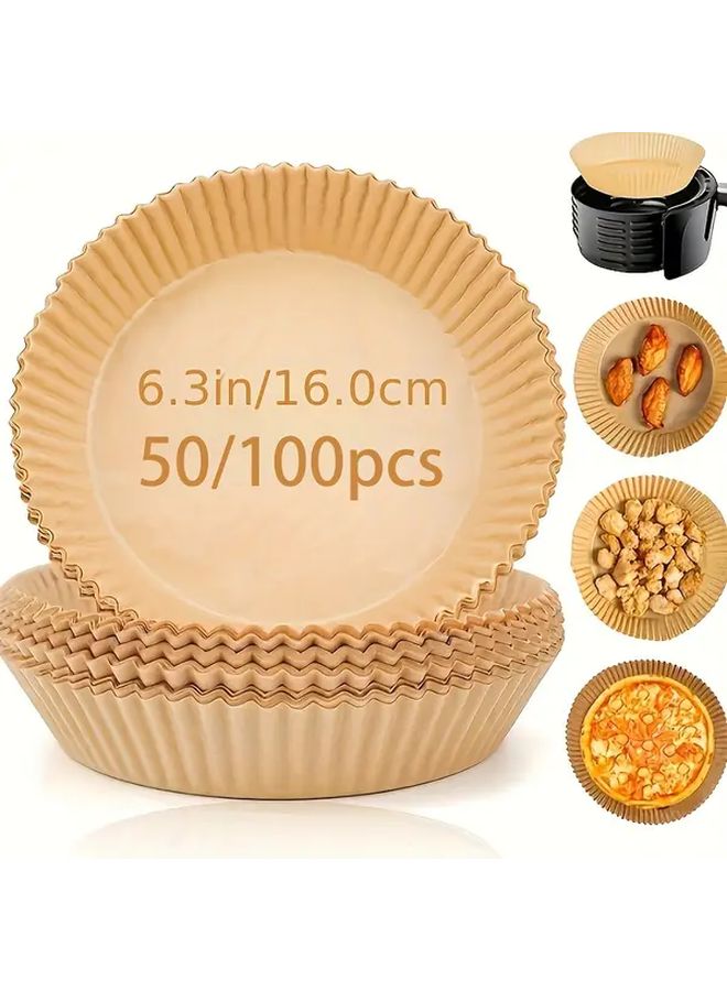 50 Pcs Air Fryer Disposable Non Stick Baking Paper Liners Oil Resistant Food Grade - Image 4