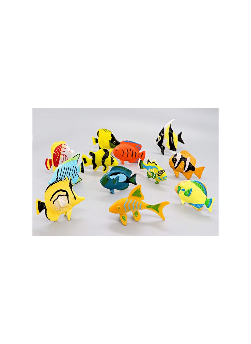 Y&D Tropical Fish Toys Set, Model Plastic Cute Simulation Marine Organism Educational for Kids Learning Toy Party Favors Boys, Girls, (12 Pcs)  - Image 3