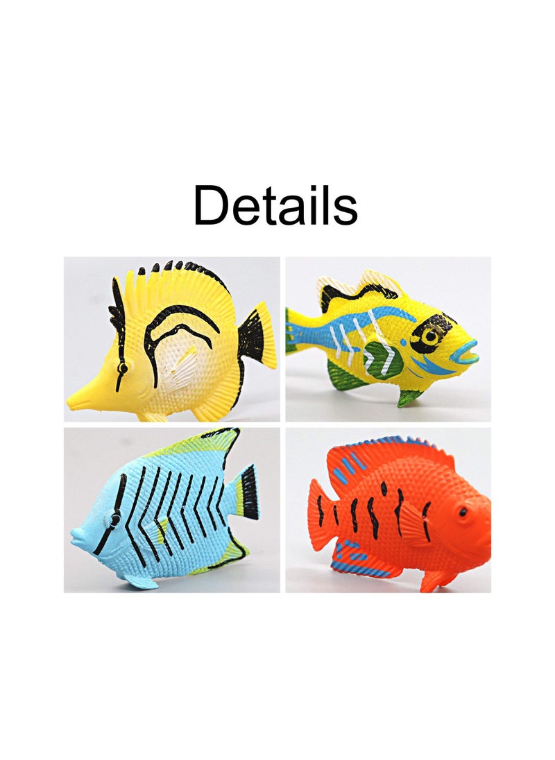 Y&D Tropical Fish Toys Set, Model Plastic Cute Simulation Marine Organism Educational for Kids Learning Toy Party Favors Boys, Girls, (12 Pcs)  - Image 2
