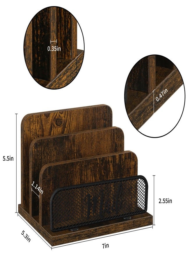 YINMIT Mail Holder,Letter Holder for Countertop,Desk Mail Organizer,Desktop Mail Sorter,Bill Envelope Holder,Office Desk Organizers and Accessories for File Paper Folder - Image 3