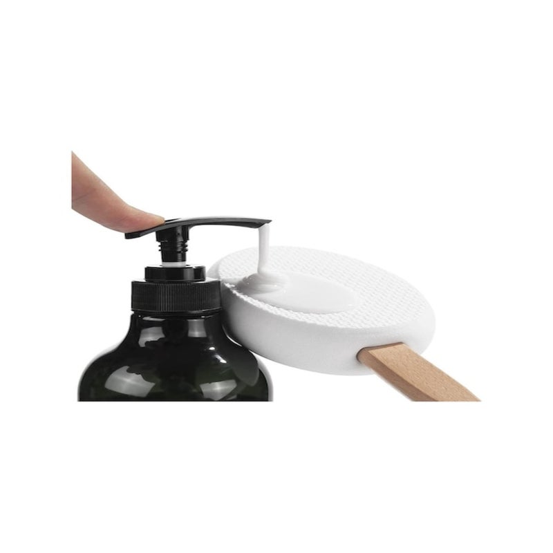 Back & Foot Lotion Applicator with 3 Replaceable Pads - Long Curved Handle for Easy Reach - Image 5