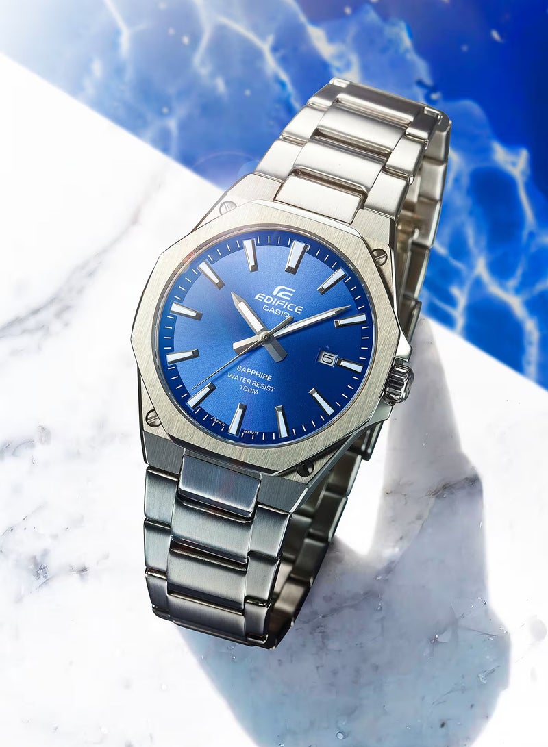 CASIO ساعة يد للرجال من إيديفيس أنالوج كوارتز بقرص أزرق من الفولاذ المقاوم للصدأ EFR-S108D-2AV - Image 5