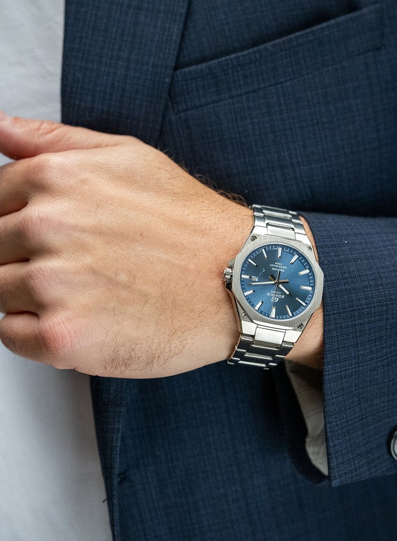 CASIO ساعة يد للرجال من إيديفيس أنالوج كوارتز بقرص أزرق من الفولاذ المقاوم للصدأ EFR-S108D-2AV - Image 3