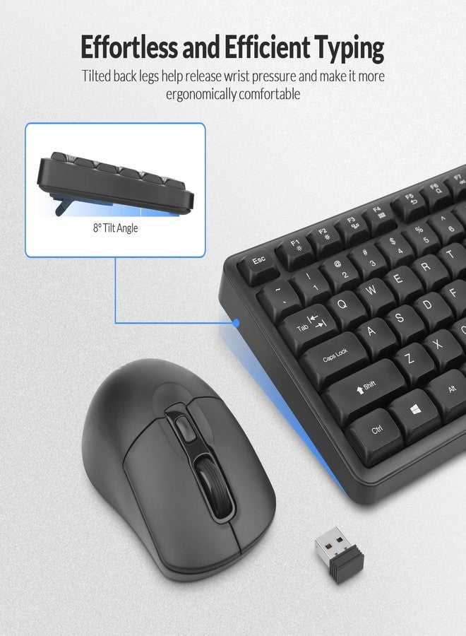 RII Wireless Keyboard and Mouse,Rii RK209 2.4G Full-Sized Quiet Wireless Ergonomic Keyboard,Quiet Typing and Clicking,Adjustable 5000 DPI Mouse for PC, for Windows,Mac - Image 4