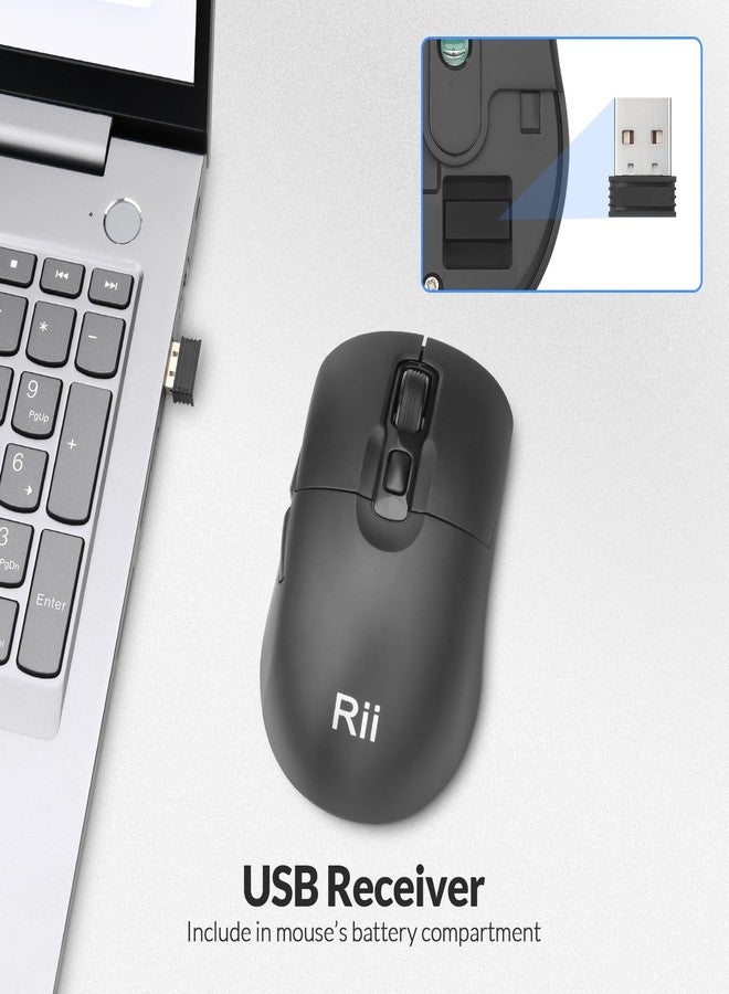 RII Wireless Keyboard and Mouse,Rii RK209 2.4G Full-Sized Quiet Wireless Ergonomic Keyboard,Quiet Typing and Clicking,Adjustable 5000 DPI Mouse for PC, for Windows,Mac - Image 3