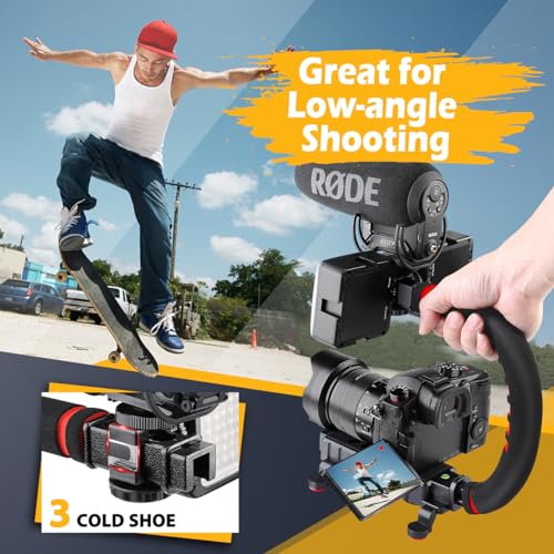 Zeadio Smartphone Stabilizer, Foldable Handle Grip Handheld Video Rig With Carrying Case, Fits All Cameras, Camcorders, Action Cameras, DSLRs, iPhones and Android Smartphones - Image 4