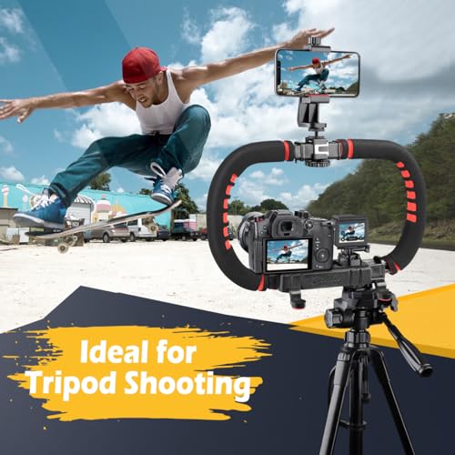 Zeadio Smartphone Stabilizer, Foldable Handle Grip Handheld Video Rig With Carrying Case, Fits All Cameras, Camcorders, Action Cameras, DSLRs, iPhones and Android Smartphones - Image 3