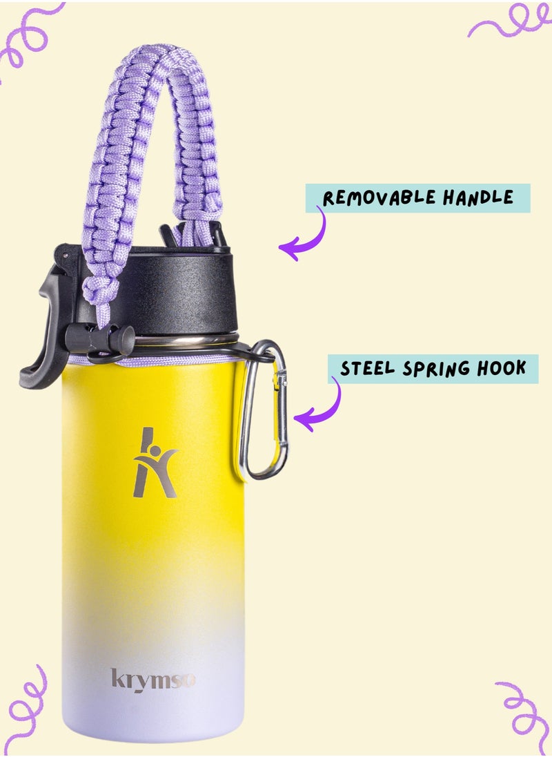 KRYMSO KRYMSO, 500ml Water Bottle, Stainless Steel Water Bottle, Water Bottle for Kids Water Bottle with Straw, Thermos, Insulated Water Bottle, Water 500ml with Ai Stickers  - Image 4
