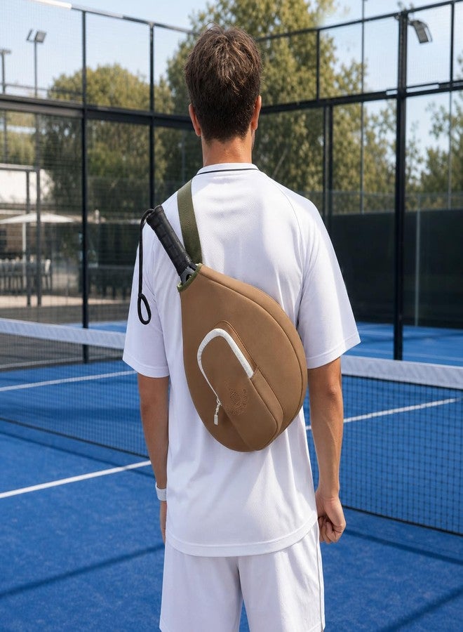 TOURBON Neoprene Padded Pickleball Paddle Sling Bag with Ball Holder Pouch - Image 3