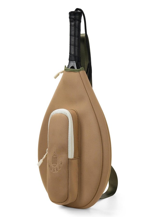 TOURBON Neoprene Padded Pickleball Paddle Sling Bag with Ball Holder Pouch - Image 1