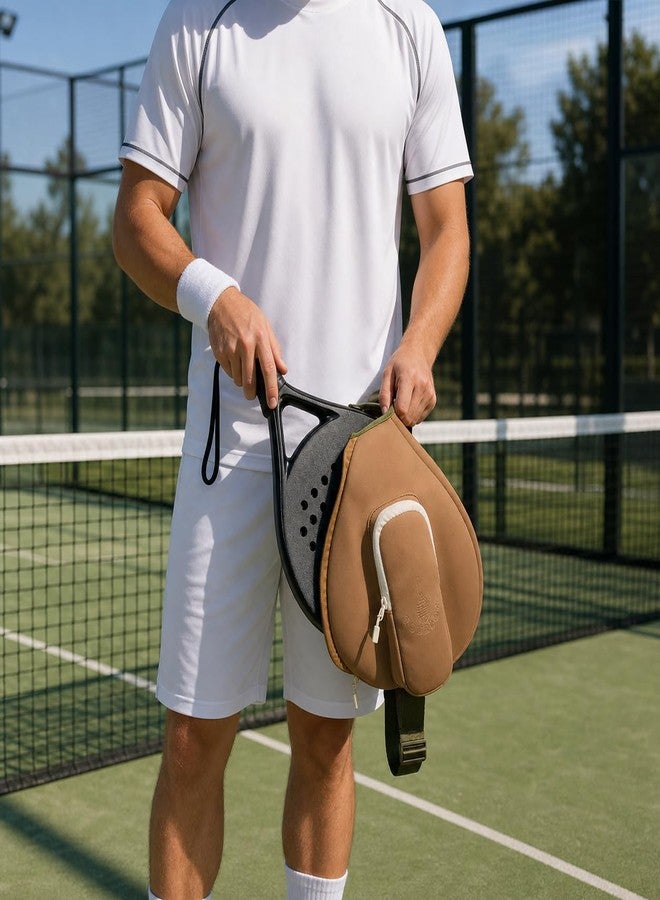 TOURBON Neoprene Padded Pickleball Paddle Sling Bag with Ball Holder Pouch - Image 2