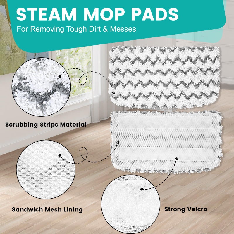 YHOVID 6 Pack Steam Mop Replacement Pads Compatible with Shark Steam Mops S1000/S1000A/S1000C/S1000WM/S1001C, Floor Steamer Pads Washable, Reusable Microfiber Cleaner Pads - Image 3