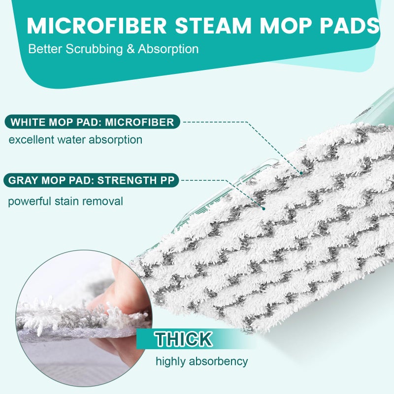 YHOVID 6 Pack Steam Mop Replacement Pads Compatible with Shark Steam Mops S1000/S1000A/S1000C/S1000WM/S1001C, Floor Steamer Pads Washable, Reusable Microfiber Cleaner Pads - Image 4
