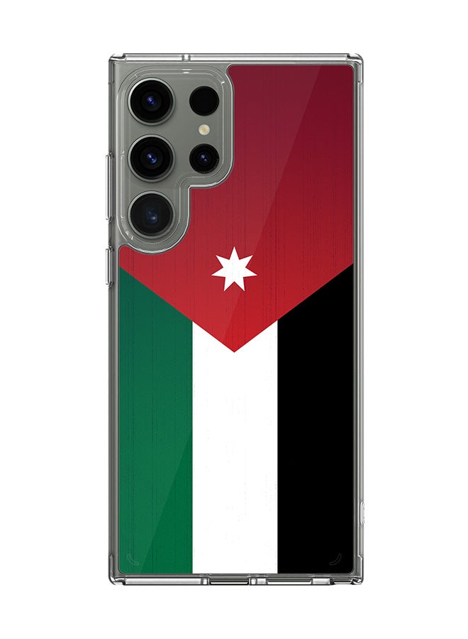 Stylizedd Classic Clear Case for Samsung Galaxy S24 Ultra , Hybrid Soft Case Flexible Edges Anti Drop TPU PC Gel Thin Transparent Cover - Flag Of Jordan - Image 1