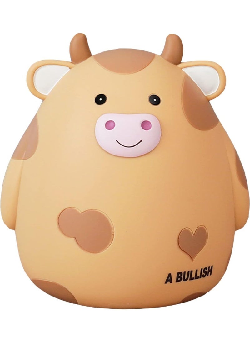 jaexest Cute Yellow Cow Piggy Bank Unbreakable Coin Saving Box Safe PVC Money Bank Gift for Kids & Girls - Image 1