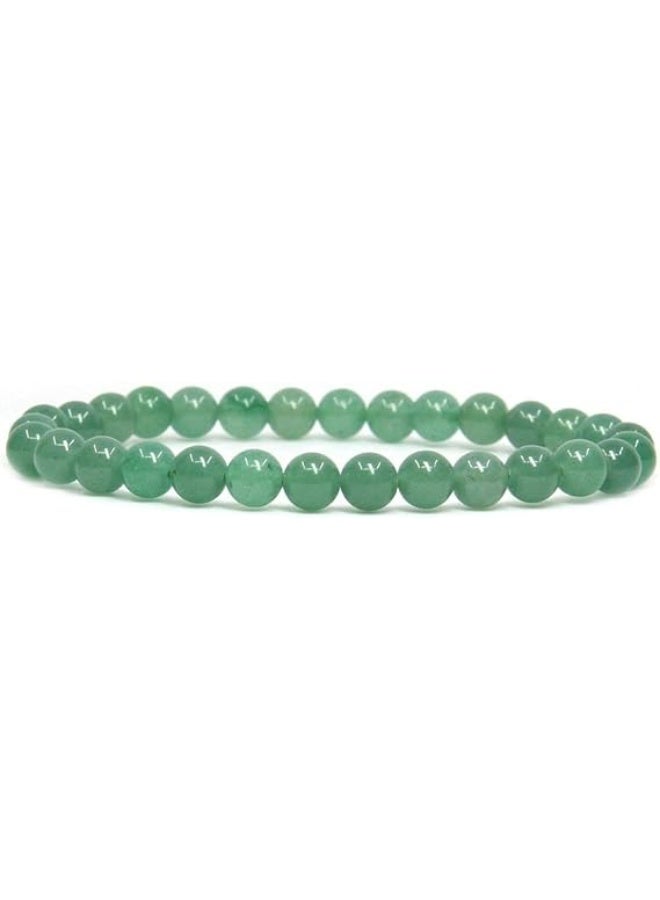 'Handmade Gem Semi Precious Gemstone 6mm Round Beads Stretch Bracelet 7'' Unisex' - Image 1