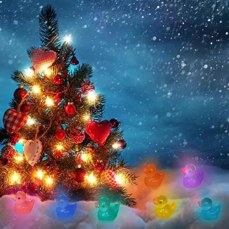 Tindobewan 50 PCS Tiny Ducks Glow in The Dark Mini Resin Ducks Miniature Duck Figures Ornament for Craft, Dollhouse, Slime,Landscape, Home Decorations(Luminous Tiny Ducks 10 Colors) - Image 4