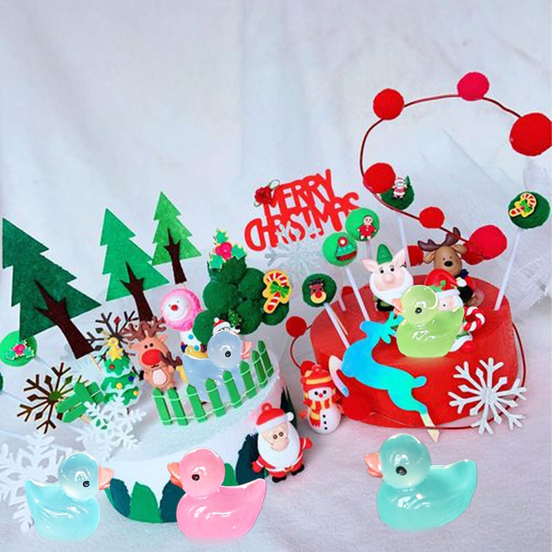 Tindobewan 50 PCS Tiny Ducks Glow in The Dark Mini Resin Ducks Miniature Duck Figures Ornament for Craft, Dollhouse, Slime,Landscape, Home Decorations(Luminous Tiny Ducks 10 Colors) - Image 3