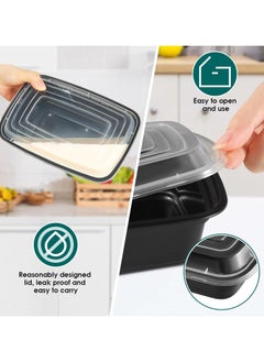 YIM-VIBEHAUS 50-Pack Meal Prep Containers, Reusable Food Storage Containers with Lids,  Disposable Food Containers, BPA-Free, Freezer & Microwave Safe  - Image 3