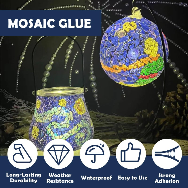 GDDP 200ml Clear Mosaic Tile Glue, Waterproof and Moisture Proof Fast Drying, for DIY Crafts, Suitable for Glass, Tile - Image 2