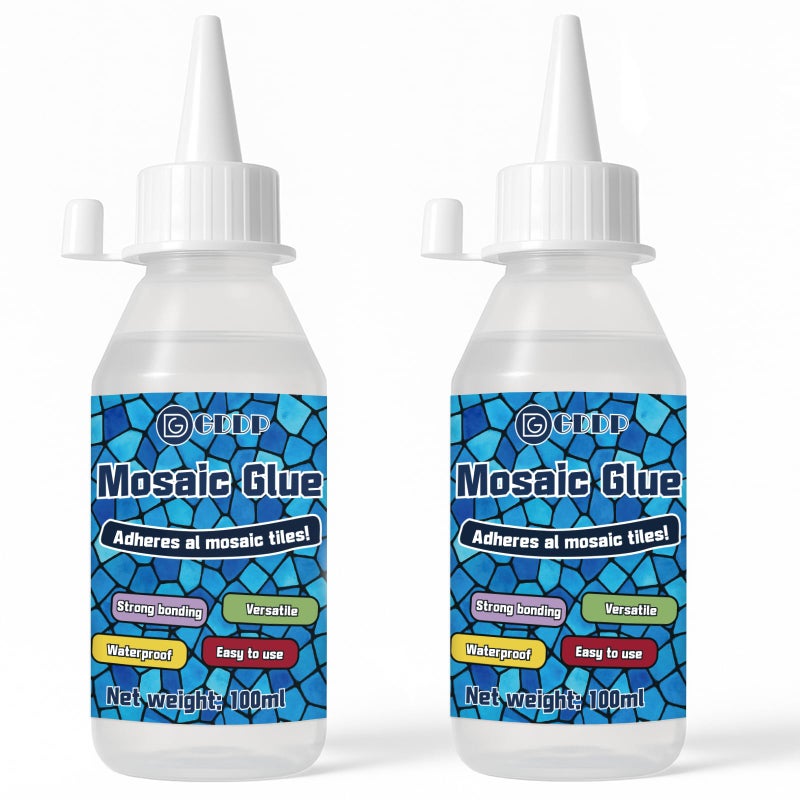 GDDP 200ml Clear Mosaic Tile Glue, Waterproof and Moisture Proof Fast Drying, for DIY Crafts, Suitable for Glass, Tile - Image 1