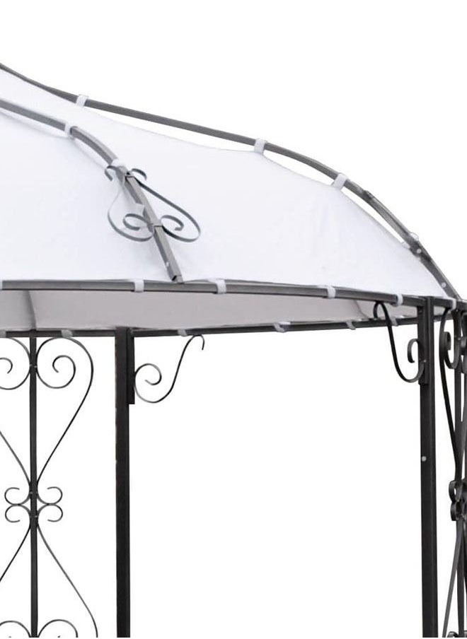 YULAN Yulan Outdoor Gazebo, Garden Gazebo, Folding Gazebo, Barbecue Gazebo, Canopy Patio, Gazebo, Pergola, 300 x 290 cm, White Round DU004-0374  - Image 2