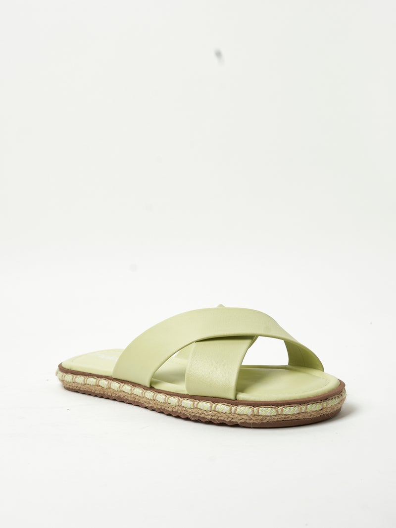 Moleca Ladies Flat Sandals Mint Comfortable, Everyday, Stylish, Flat, Summer, Beach, Casual, Open Toe | Made In Brazil - Image 1