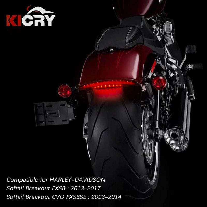 KICRY مجموعة الإضاءة الخلفية LED للرفارف الخلفية متوافقة مع هارلي ديفيدسون سوفتيل بريك أوت CVO FXSBSE 2013 2014 FXSB 2013 2014 2015 2016 2017 (أحمر) - Image 4