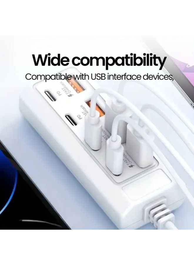 8 منفذ شاحن USB للجدار 25W محطة شحن سريع مع 4 منافذ USB A و 4 منافذ Type C - Image 4
