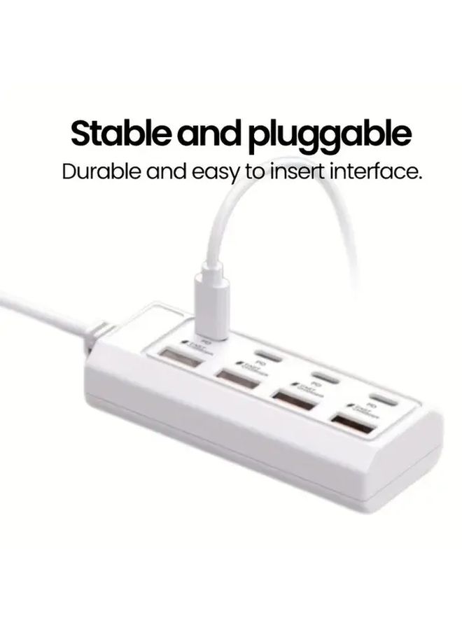 8 منفذ شاحن USB للجدار 25W محطة شحن سريع مع 4 منافذ USB A و 4 منافذ Type C - Image 5