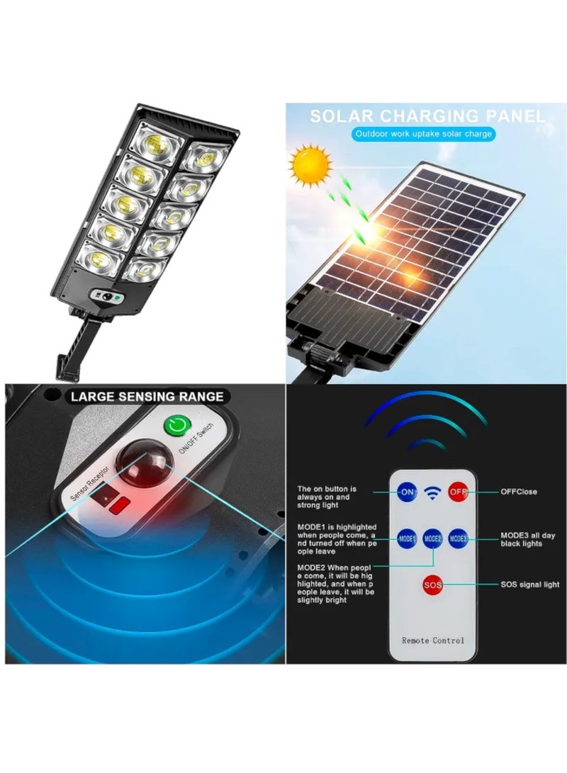 سولار ضوء الشارع بالطاقة الشمسية IP65 من الغسق إلى الفجر في الهواء الطلق مع جهاز تحكم عن بعد مقاوم للماء مثالي لوقوف السيارات وساحة المرآب والحديقة الرائعة - Image 4